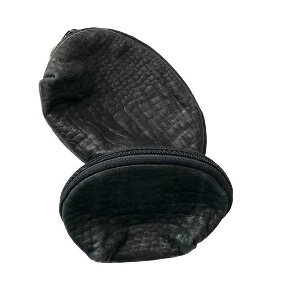 Furla Cosmetic Case Set in Crocco Embossed Soft Leather, 2 cases,‎ Never used - Picture 1 of 10